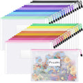 Sooez 32 Pack Mesh Zipper Pouch Bags, A4 Letter Size, Zipper Bags With Label Pocket, Waterproof Zipper Pouches For Classroom Org