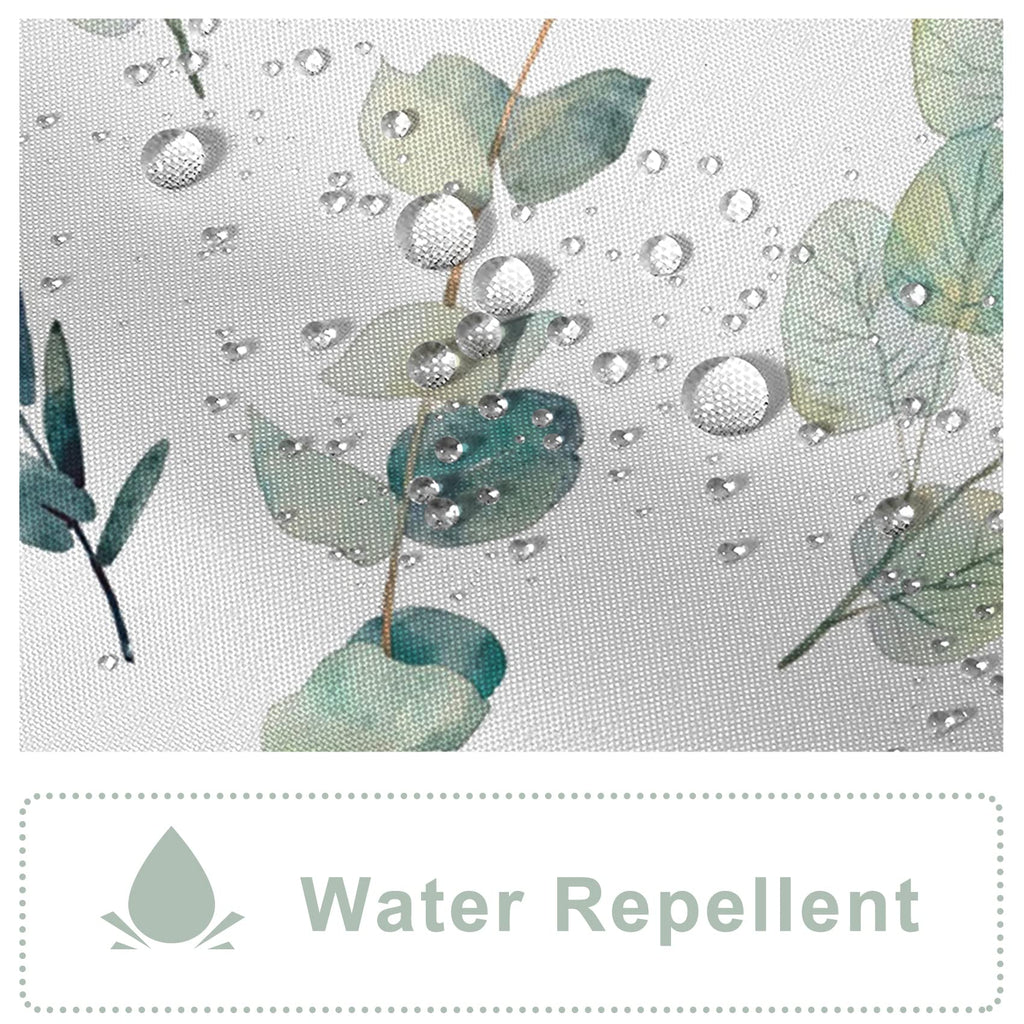 Awert Shower Curtain Green Plants For Bathroom Waterproof Quick-Drying Eucalyptus Leaves Shower Curtain Set With Hooks 72X72 Inc