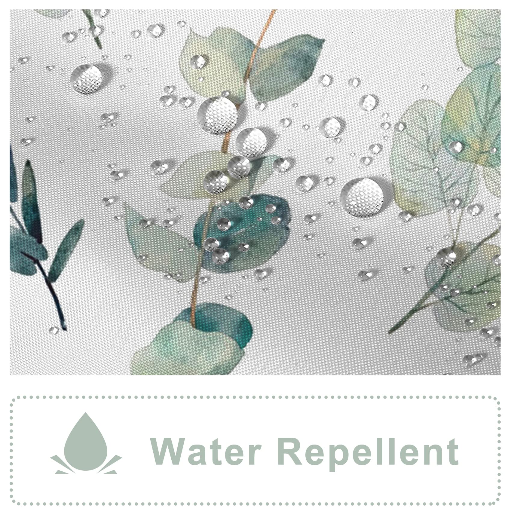 Awert Shower Curtain Green Plants For Bathroom Waterproof Quick-Drying Eucalyptus Leaves Shower Curtain Set With Hooks 72X72 Inc