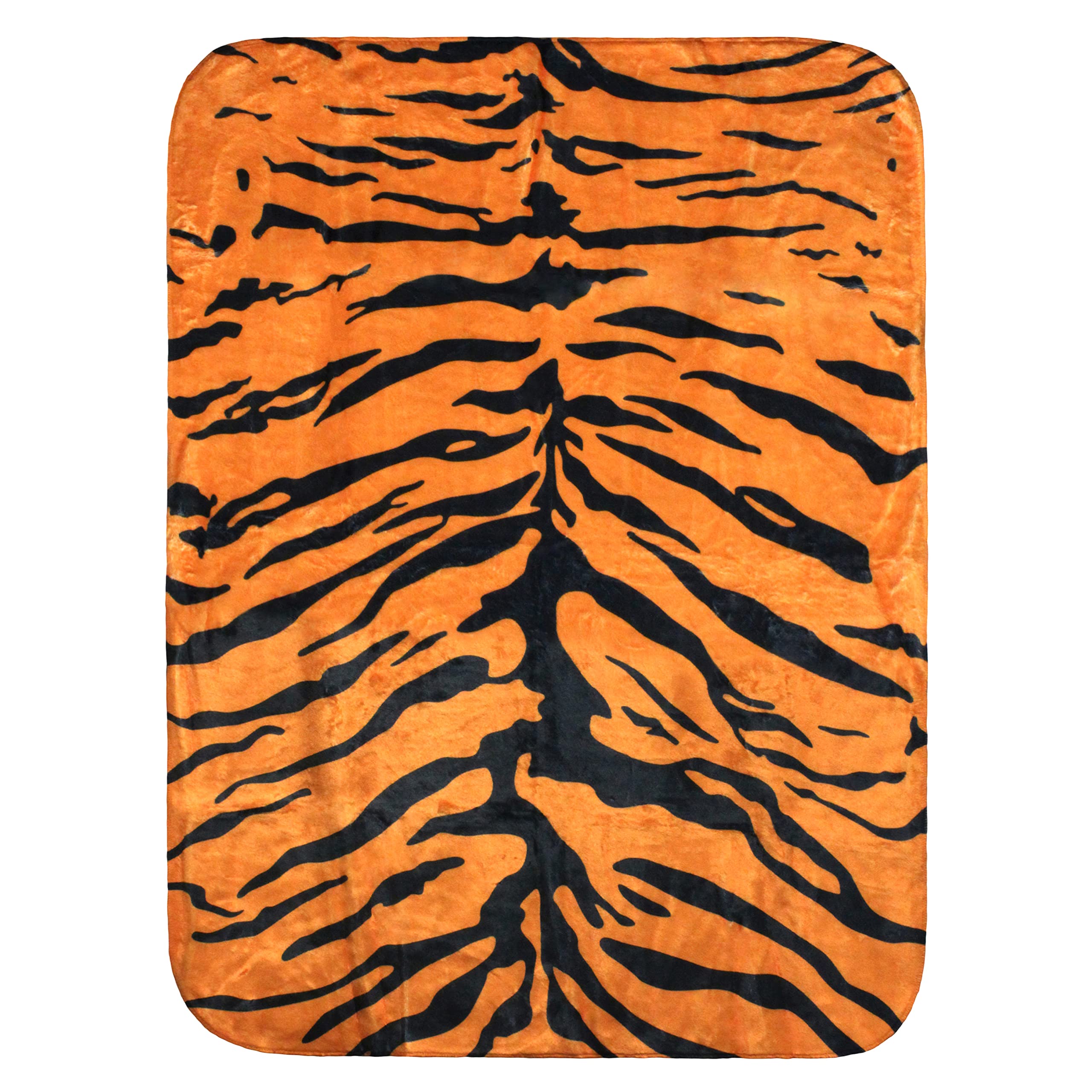 Everything Comfy Tiger Print Decorative Throw Blanket, 42X60 Inch, Orange