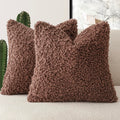 Foindtower 2 Pieces 22X22 Inch Cream Beige, Faux Fur Throw Pillow Cover Accent Sherpa Furry Pillow Covers Fuzzy Soft Pillowcases