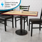 Flash Furniture Beverly 18" Round Restaurant Table Base with 3" Diameter Table Height Column, Commercial Cast Iron Restaurant Round Table Base, Black