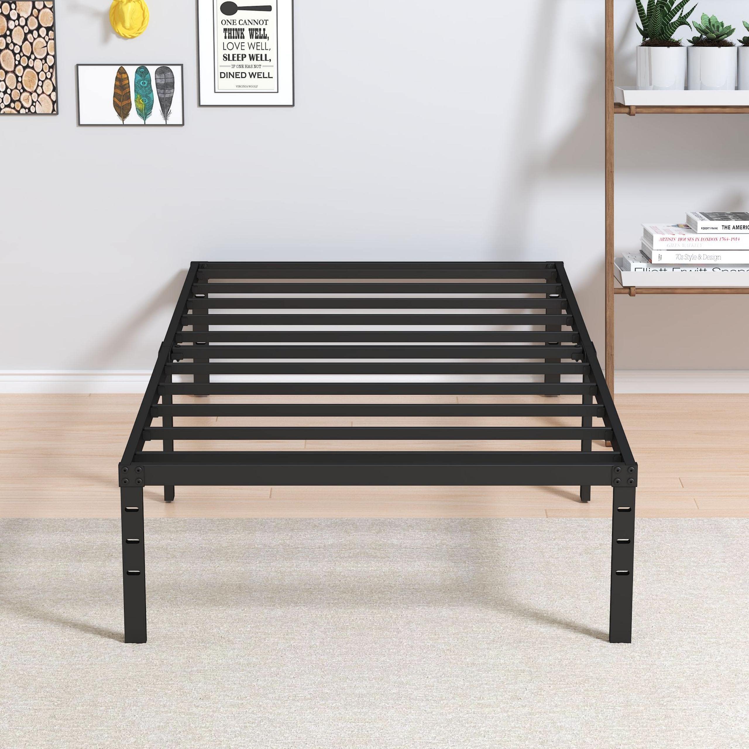 Maenizi Heavy Duty Narrow Twin Bed Frame No Box Spring Needed, 14 Inch Metal Platform Narrow Twin Bed Easy Assembly, Noise Free, 30X75 Inch, Black
