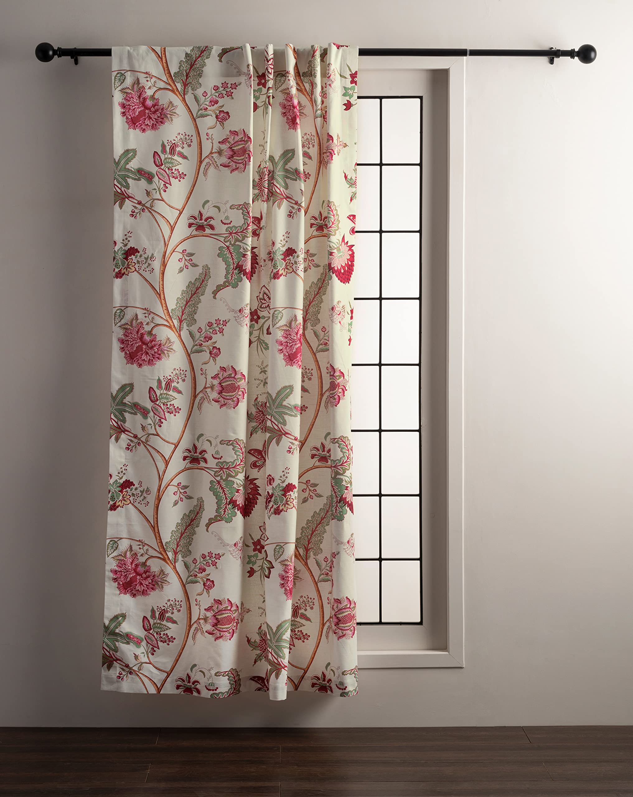 Maison D' Hermine Curtain 100% Cotton One Panel 50'X96' Light-Filtering Sheer, Easy Hanging With A Rod Pocket & Loop For Livin