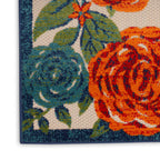 Nourison Aloha Indoor/Outdoor Ivory Multicolor 9' X 12' Area Rug, Easy-Cleaning, Non Shedding, Bed Room, Living Room, Dining Roo