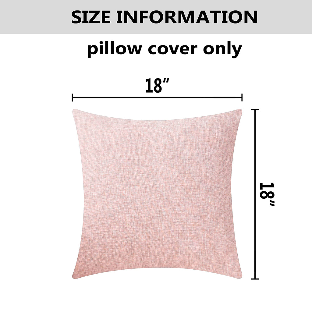 Home Brilliant Decorative Pillow Covers 18X18 Throw Pillow Covers Lined Linen Cushion Covers For Bed Couch Barbie, Set Of 2, 18