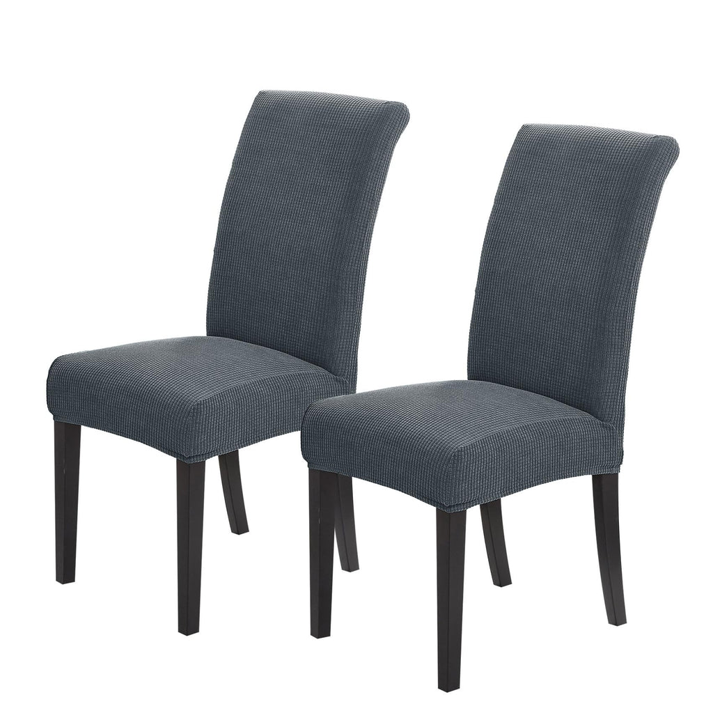 Joccun Chair Covers For Dining Room Set Of 2,Water Repellent Dining Chair Slipcovers Stretch Dining Room Chair Covers Seat Protector,Washable Parsons Chair Cover For Home,Hotel,Banquet(Gray,2 Pack)