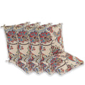 Set Of 4 Outdoor Dining Chair Cushions, Comfort Patio Seating Cushions, 44 X21X4.5 Inch, Single Welt And Zipper, Khaki Floral