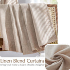 Jinchan Linen Blend Taupe Curtains 100Wx90L Inches For Living Room Extra Wide Farmhouse Rod Pocket Back Tab Light Filtering Window Drapes With Lined For Bedroom Taupe 1 Panel