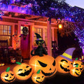 BRDJade 8FT Long Halloween Inflatables Pumpkin Outdoor Decorations, 7 Blow Up Pumpkins Inflatables with Witch Hat & Black Cat Bu