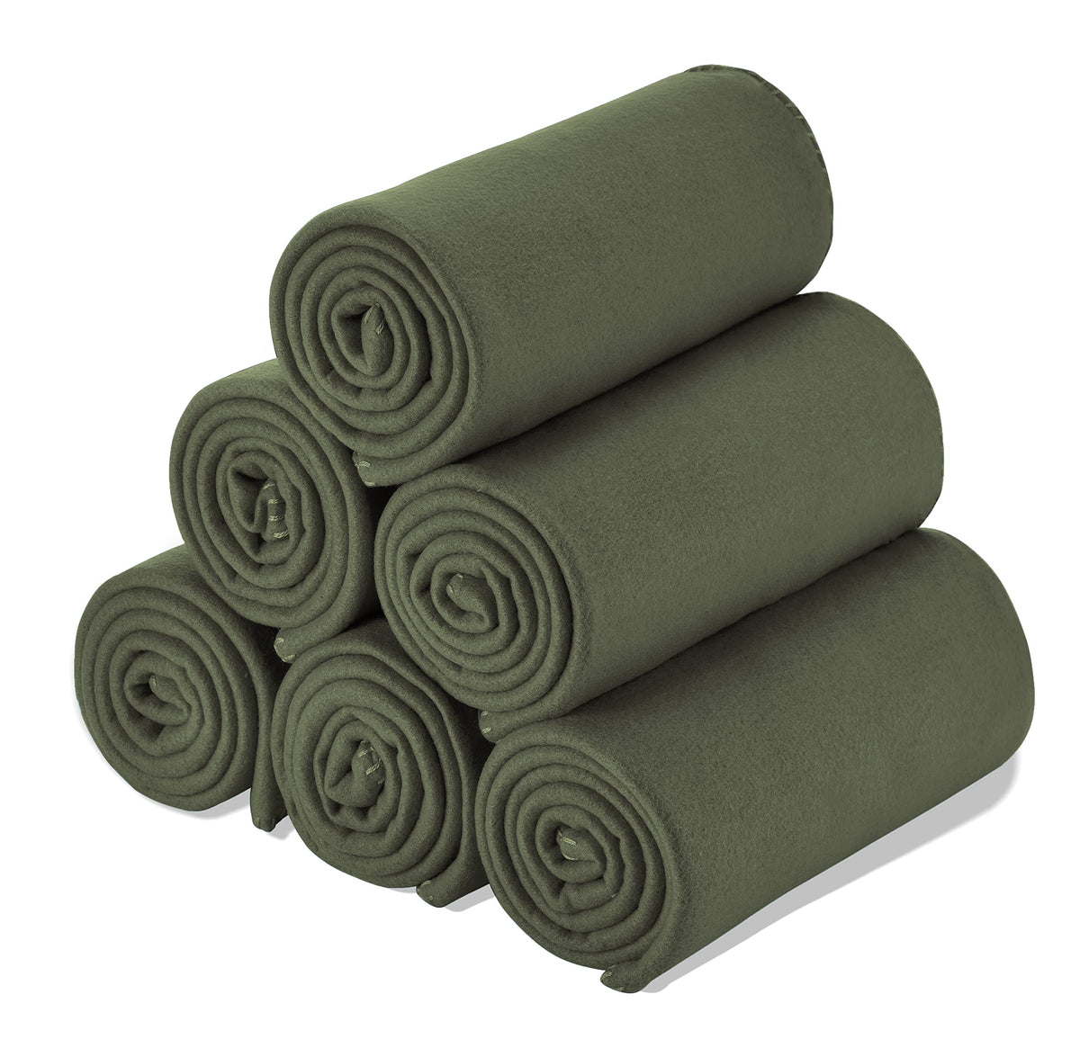Special Sg Glory Fleece Throw Blanket Set Bulk For Travel Kids Outdoor Wedding Pet (Olive Green, Pack Of 6 50X60 Inches)