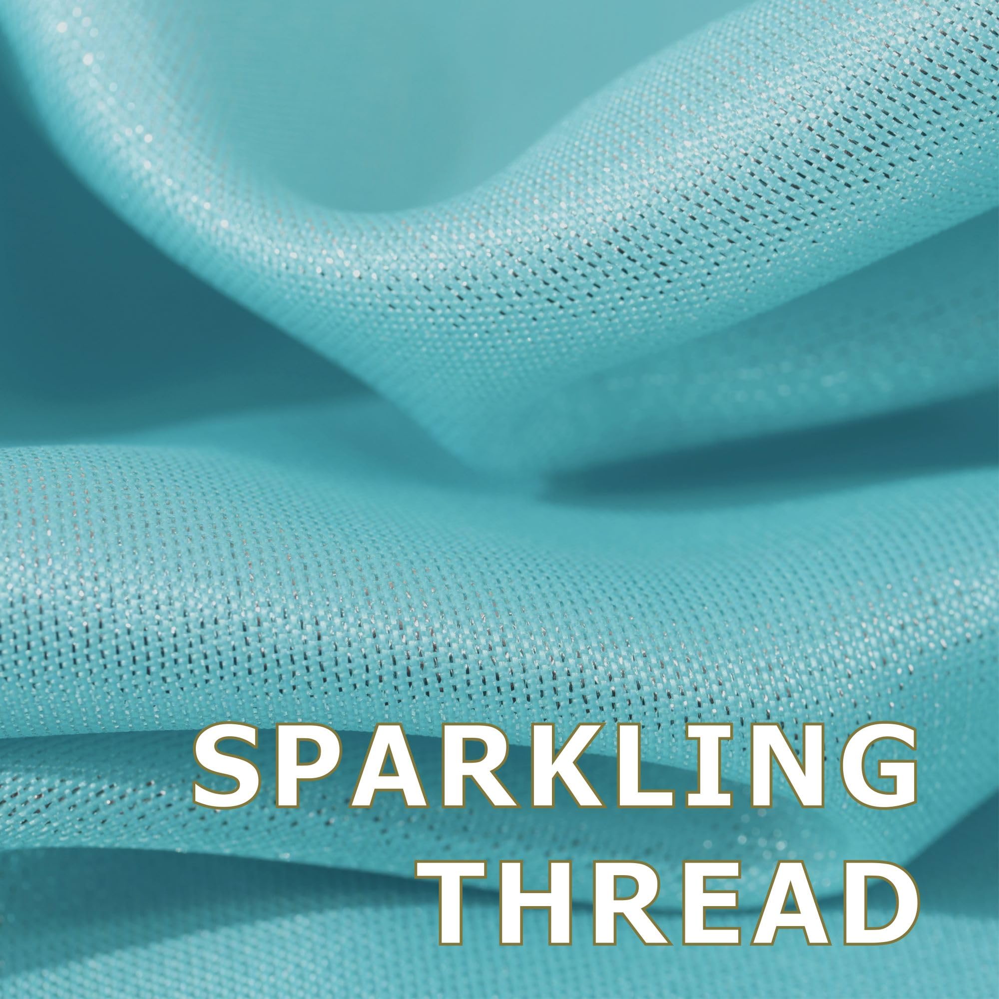 Popkozzi Teal Blue Long Shower Curtain: 78 Inch Turquoise Aqua Glitter Sparkle Bling Shiny Fabric Decorative Shower Curtains For