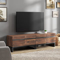 WAMPAT 2 in 1 Modern TV Stand for TVs up to 75 inch, Wood TV Entertainment Center TV Console with Storage Cabinets and Metal Bas