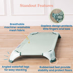 Ecr4Kids Stackable Cozy Cot With Storage, Classroom Furniture, Sage, 6-Pack