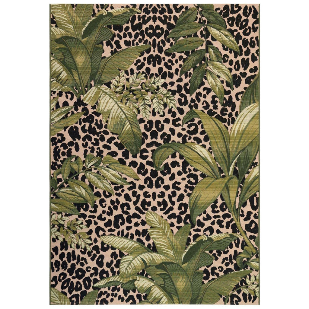 Liora Manne Marina Low Profile Durable Indoor/Outdoor Woven Rug- Safari Green 6'6' X 9'4'