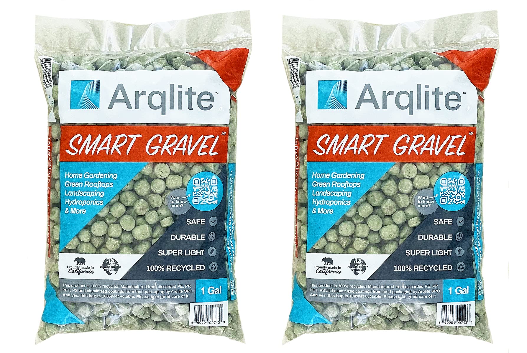 Arqlite Smart Gravel (Bundle 2X 1 Gal, Regular) Eco Friendly-Drainage/Pots/Hydroponics/Filler/Decoration/Rock Plant Drainage/Pla