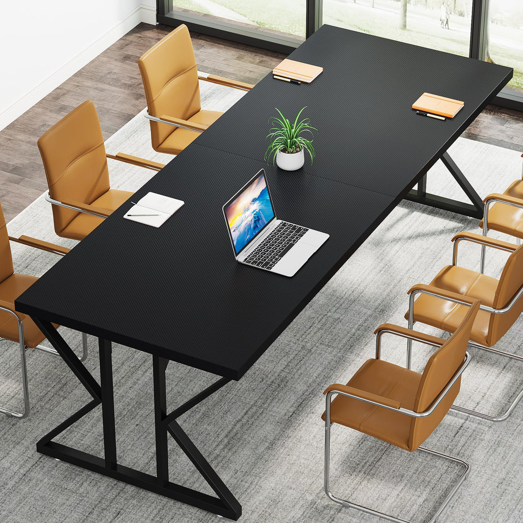 Tribesigns 78.7-Inch Executive Desk, Large Computer Office Desk Workstation, Modern Simple Style Laptop Desk Study Writing Table Business Furniture For Home Office (Black, 78.7 Inch)