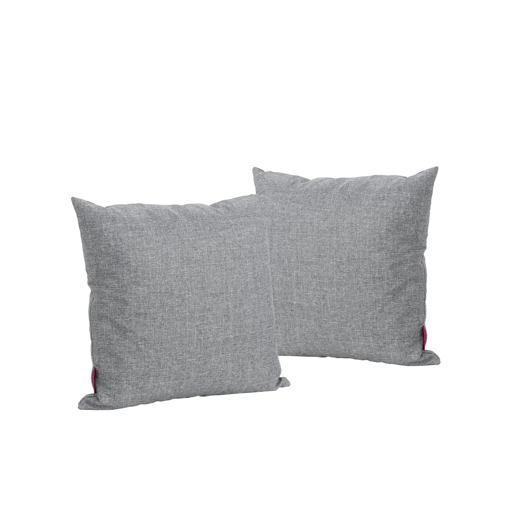 Christopher Knight Home Coronado Outdoor Water Resistant Square Throw Pillows, 2-Pcs Set, Grey