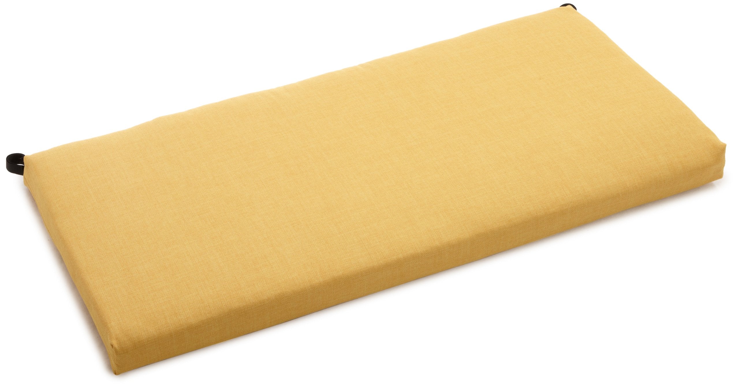 Blazing Needles Outdoor Spun Poly 19-Inch by 42-Inch by 3-1/2-Inch Bench Cushion, Lemon