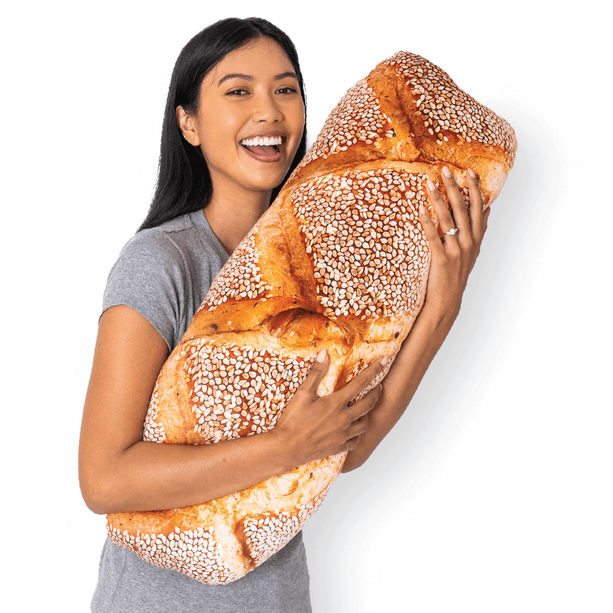 Much Comfort 32' 3D Seeded Baguette Throw Pillow - Made With Super Soft, Ultra Premium Fabric - Cute, Comfortable, Plush, Stuff