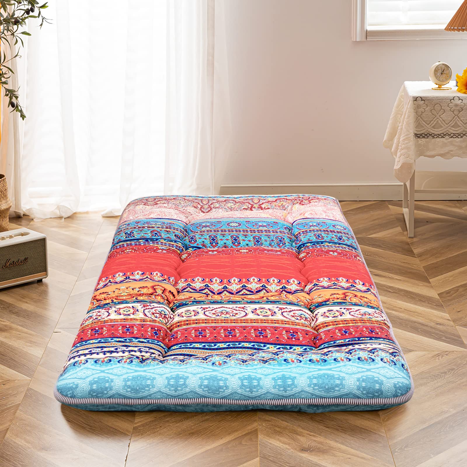 Maxyoyo Cot Mattress Bohemian Floor Bed, Japanese Floor Mattress Futon Mattress Narrow Twin Mattress Single Bed Mattress Floor M