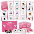 4Es Novelty Youre a Gem Cards with Natural Gems - 30 Pack Individually Wrapped Gemstone Valentines Cards with Crystals Rock,Va