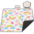 Extra Large Picnic Blanket Waterproof,80x 80Foldable Machine Washable Beach Blanket,Outdoor Blanket for 6-8 Adults,Picnic Mat Su
