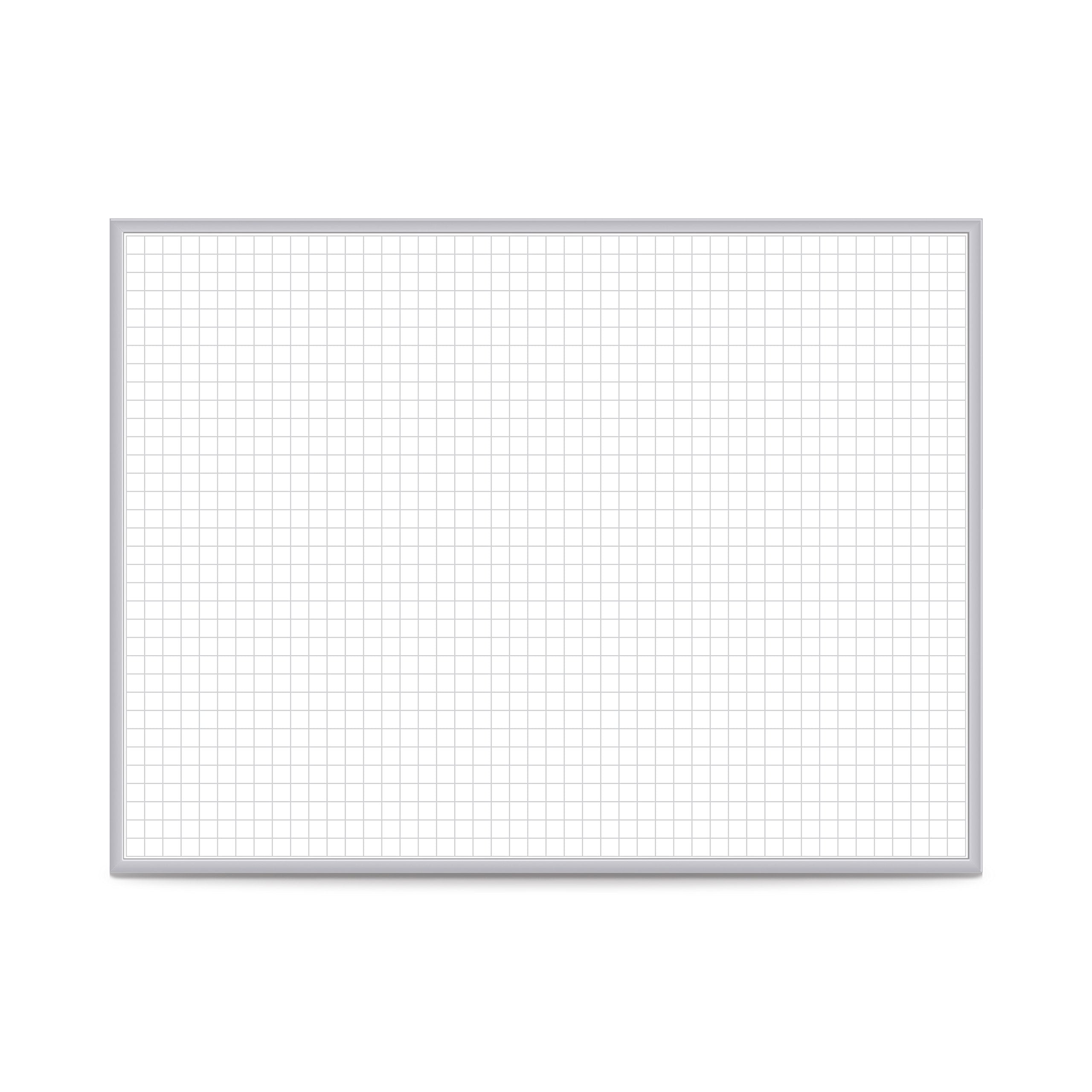 'Ghent Grid 3'X4' Whiteboard, Aluminum Frame, 1'' Grid Squares (Grpm221G-34)', 36 X 48 Inches