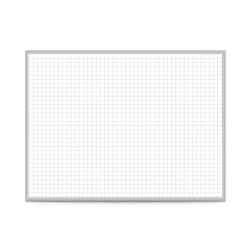 'Ghent Grid 3'X4' Whiteboard, Aluminum Frame, 1'' Grid Squares (Grpm221G-34)', 36 X 48 Inches