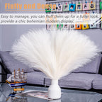Bnecnet 10 Stems White Pampas Grass Fluffy - 17.7'' Faux Pampas Grass Decor Small Pampas Grass Fluffy Pompas Floral Arrangement