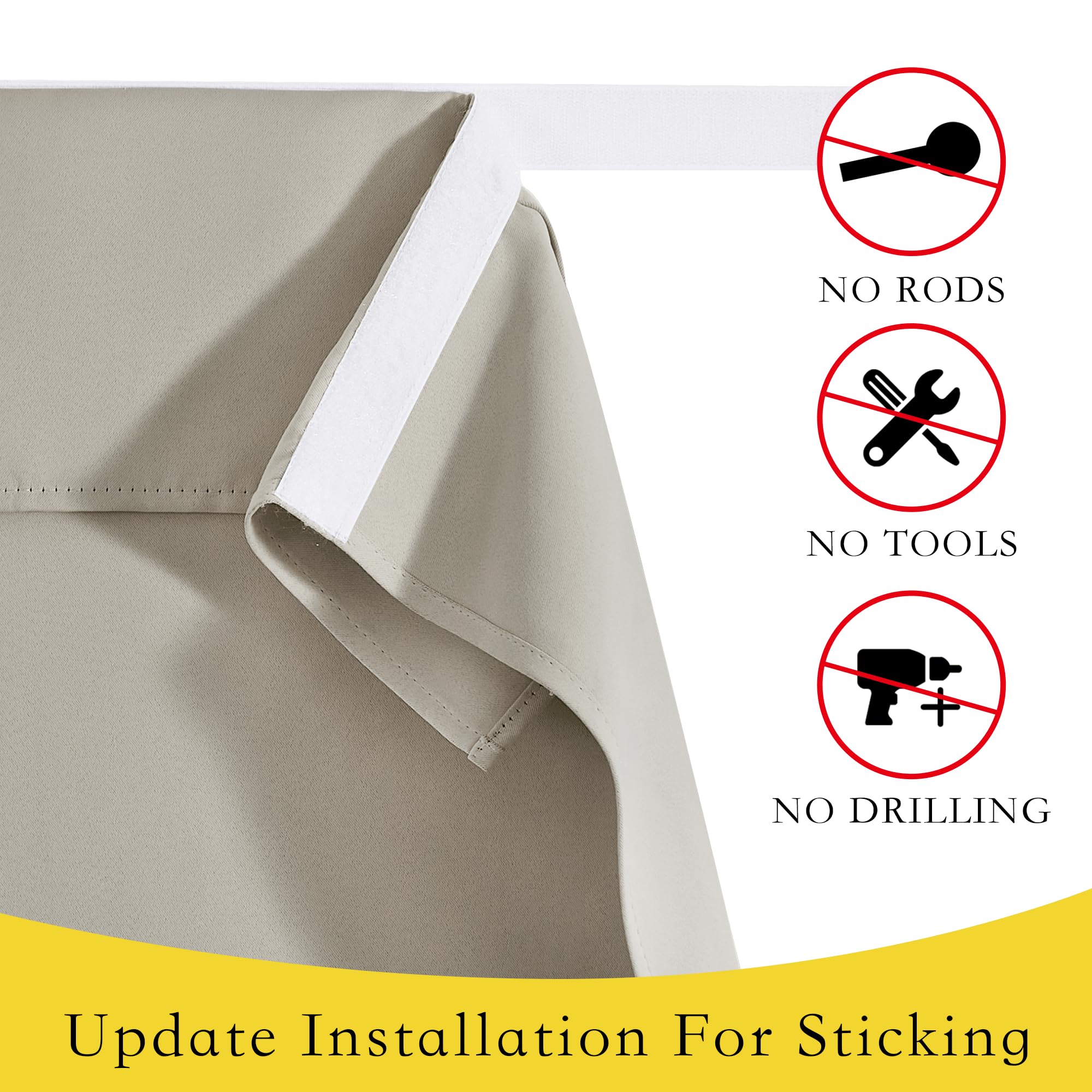 Nicetown Sidelight Curtains For Front Door, Side Door Front Door Curtains For Small Window, Privacy Door Shades Thermal Insulated Classroom Door Window Covering, 1 Panel, W8 X L36, Light Flaxen