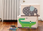 3 Sprouts Large Toy Chest For Kids With Lid And Handles - Collapsible Toy Storage Bin/Trunk/Box/Basket Organizer For Boys & Girls Playroom, Nursery, Crocodile
