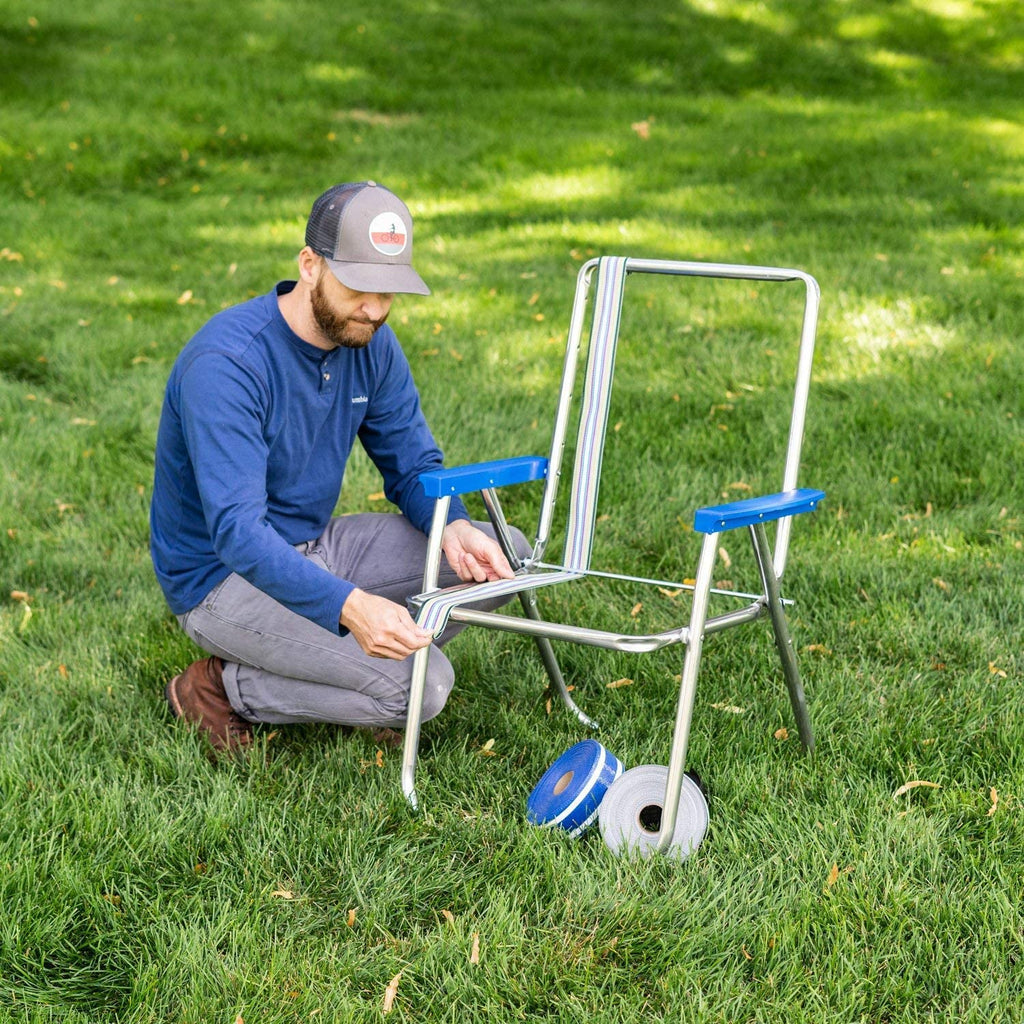 Lawn Chair Usa Replacement Lawn Chair Webbing - Webbing For Lawn Chairs, Beach And Camping. (3' X 50', Blue Sands)