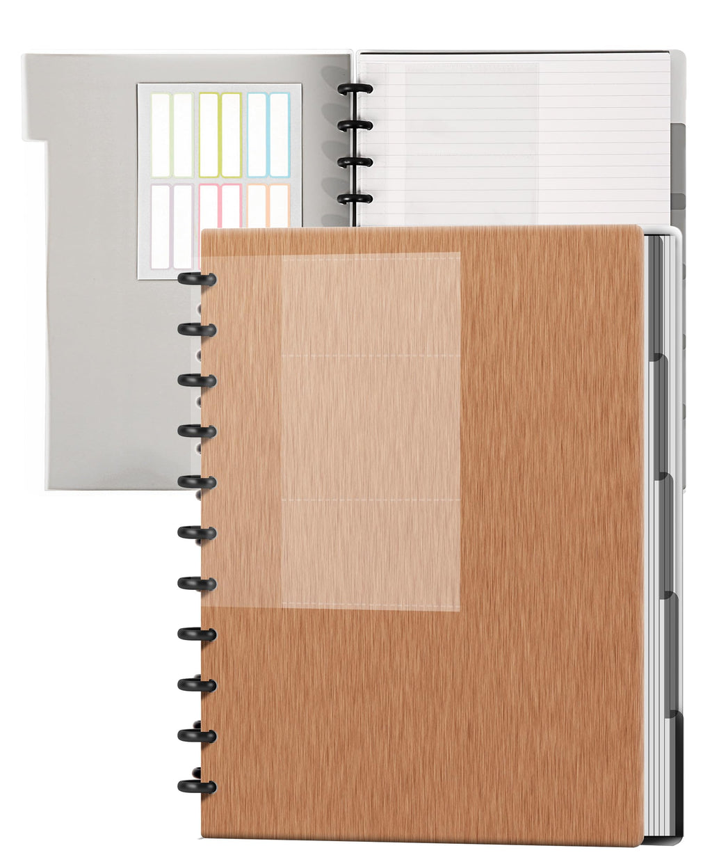 Yoment Discbound Notebook Refillable 5 Subject Notebook 8.6' X 12' Customizable Spiral Journal With Removable Pages 120 Disc P