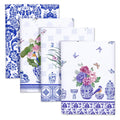 Arquiel Blue and White Porcelain Kitchen Towel 100% Cotton Quick Dry Dish Towels 20 x 27.5inch, Dishcloth Hand Towels for Housew