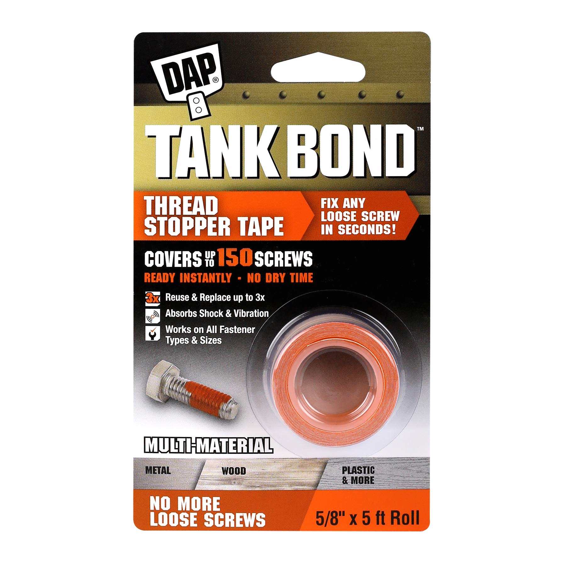 Dap Products Tank Bond Thread Stopper Tape, Orange