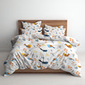 Egyptian Cotton Duvet Cover Queen Size 1000 Thread Count 1 Printed Duvet Cover & 2 Pillow Shams Long Staple Quilt Silky Soft, Br