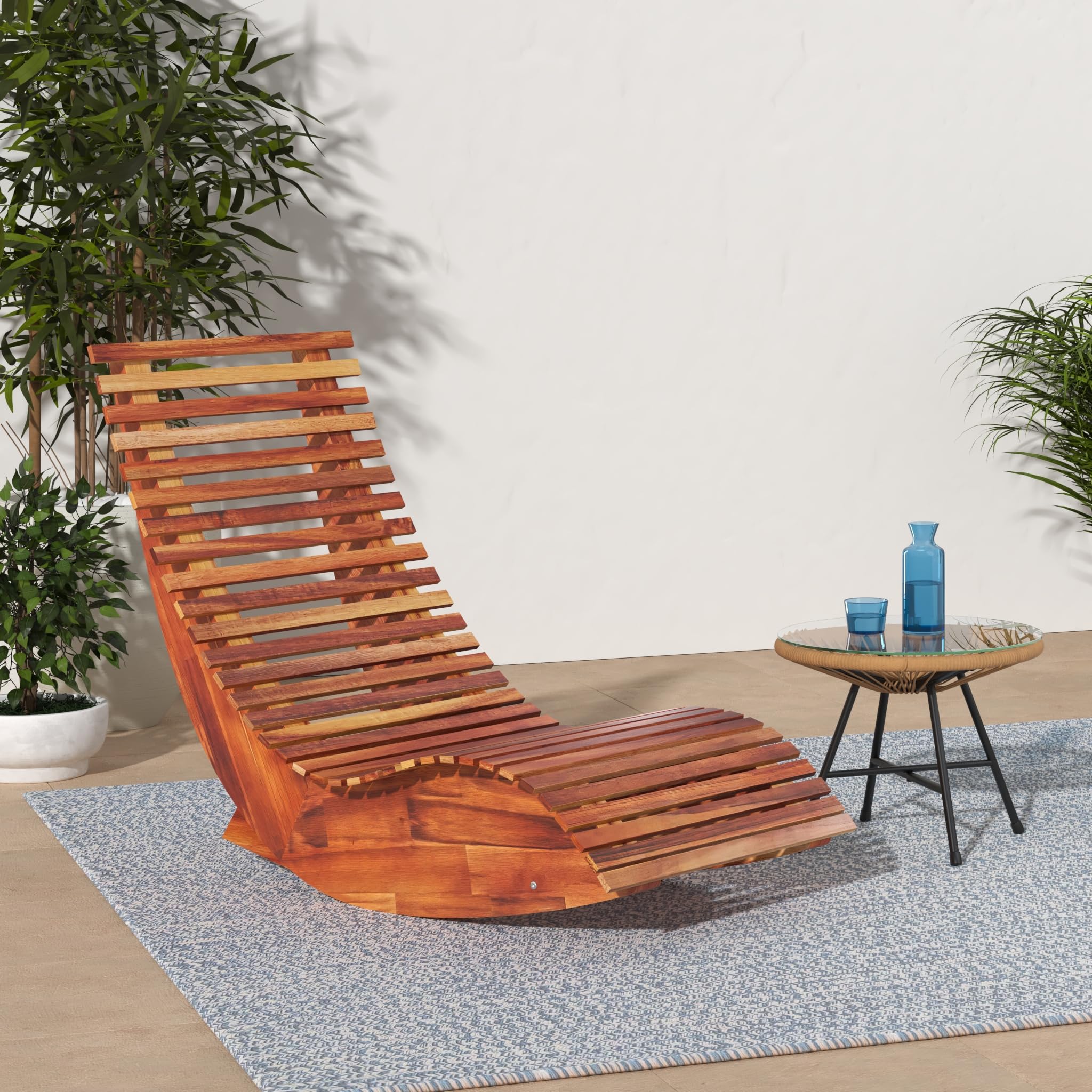 Vidaxl Rocking Sun Lounger Acacia Wood