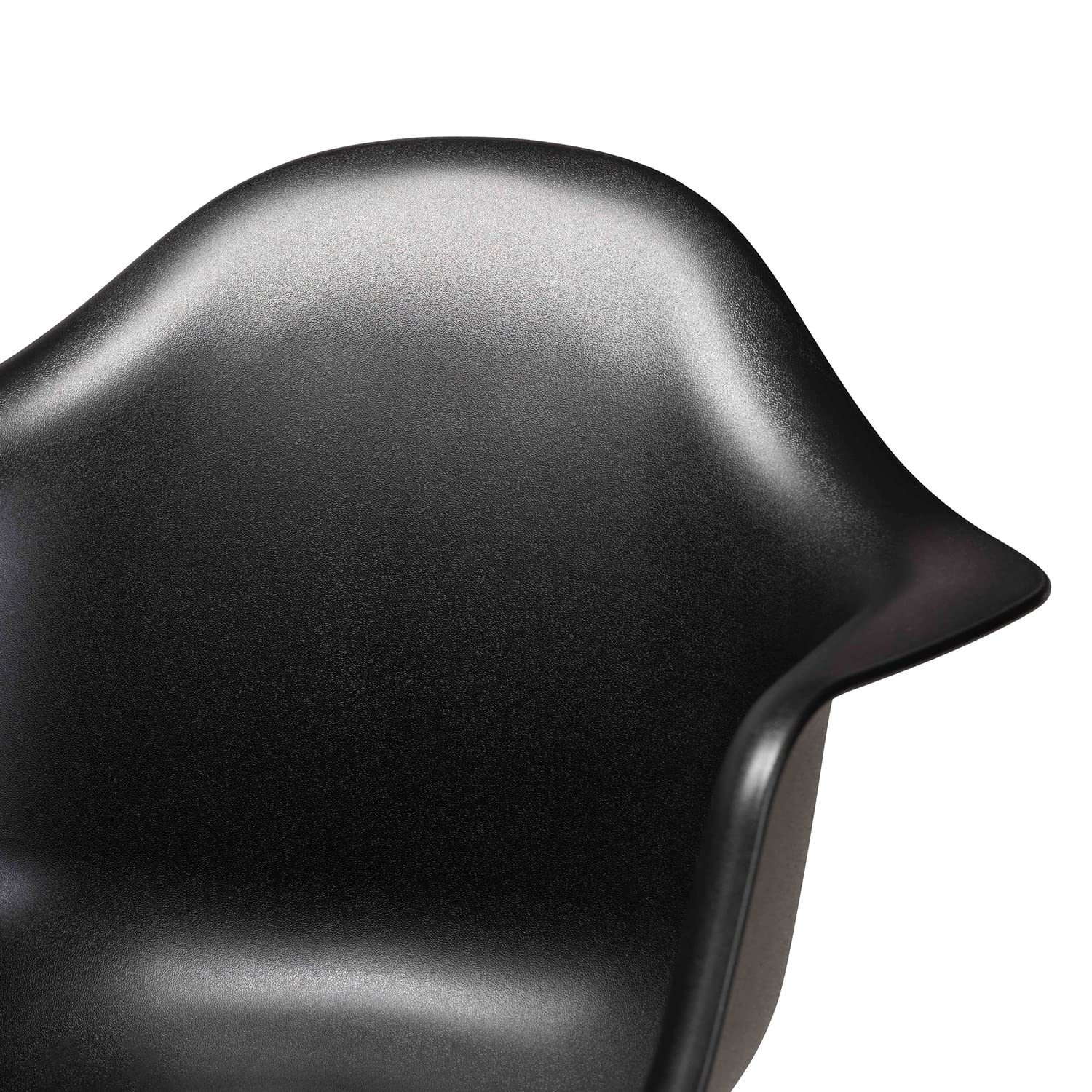 Baxton Studio Galen Modern and Contemporary Black Finished Polypropylene Plastic and Oak Brown Finished Wood 4-Piece Dining Chair Set