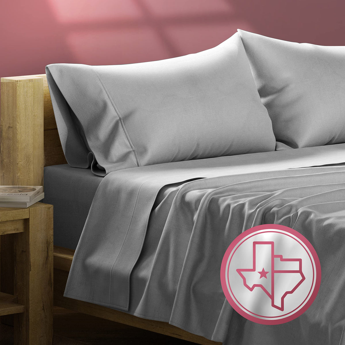 Texas Linen Co. Egyptian Cotton Split King Sheet Set - 800 Thread Count 5 Pc Dark Grey Sheets For Adjustable Bed, Extra Long Sta