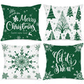 Lanpn Christmas Throw Pillow Covers 24X24 Set Of 4, Merry Christmas Winter Xmas Snowflake Decorative Holiday Cushion Pillow Case