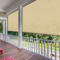 Sunnyroyal Outdoor Roller Shades Exterior Roll Up Shade Blinds For Patio Yard Deck Porch Balcony Backyard 4 ' W X 14 ' L Hollow