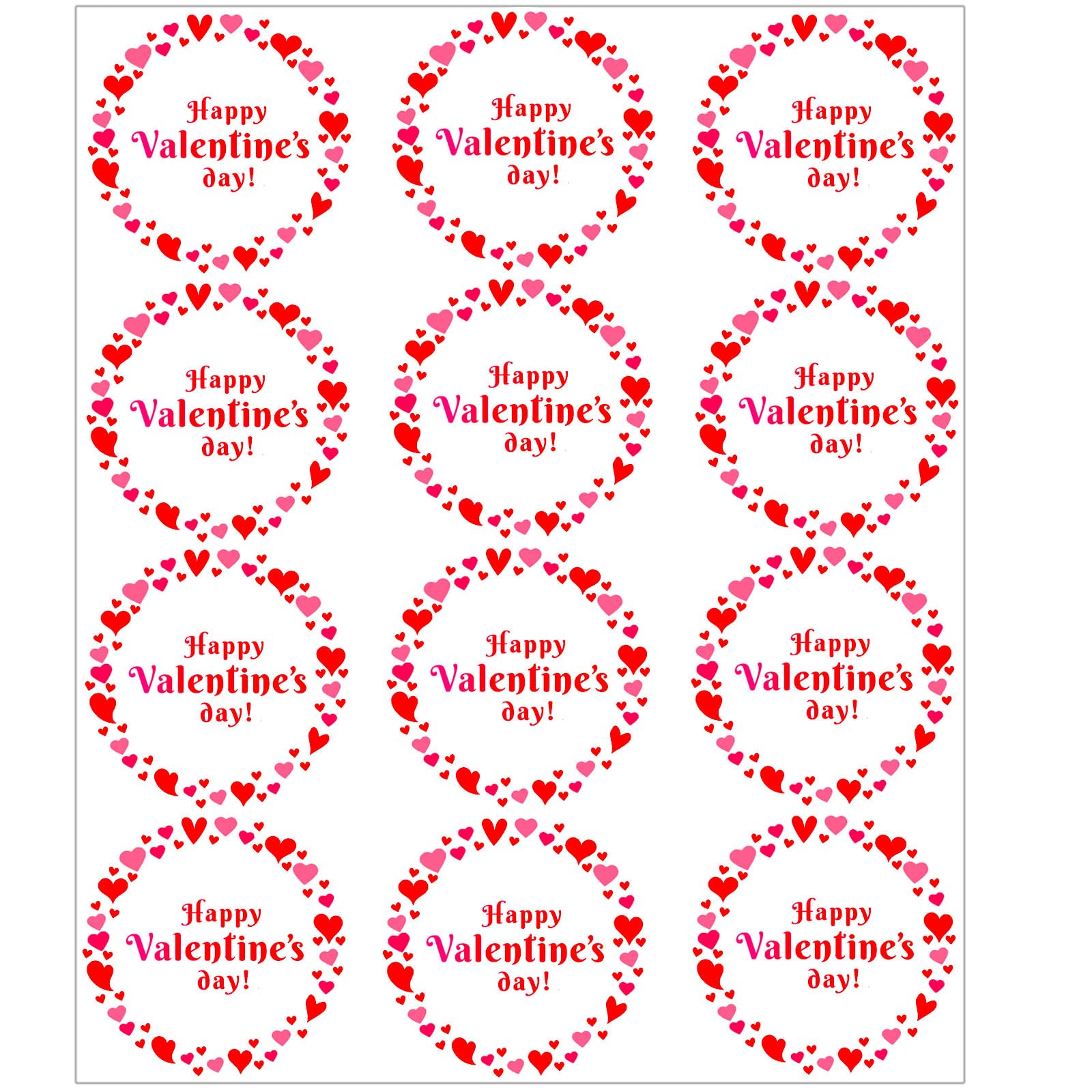 Uorybwanai Happy Valentine'S Day Stickers,72Pcs Valentines Day Tag Stickers, Valentine Label Stickers For Wraping Adults And Kid