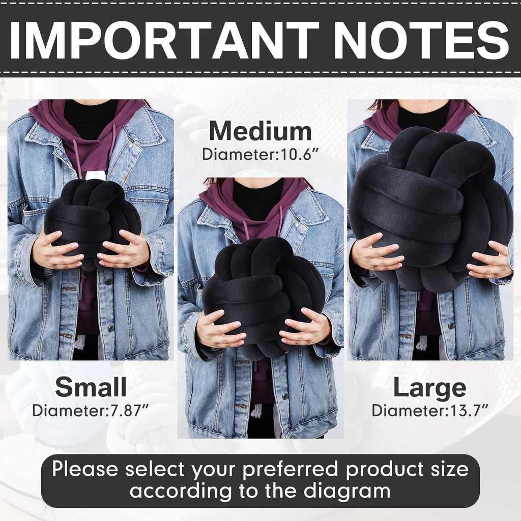 Namalu 2 Pieces Knot Ball Pillows Round Plush Aesthetic Cushion Pillows Soft Stress Relieving Cute Decorative Knotted Pillows Fo