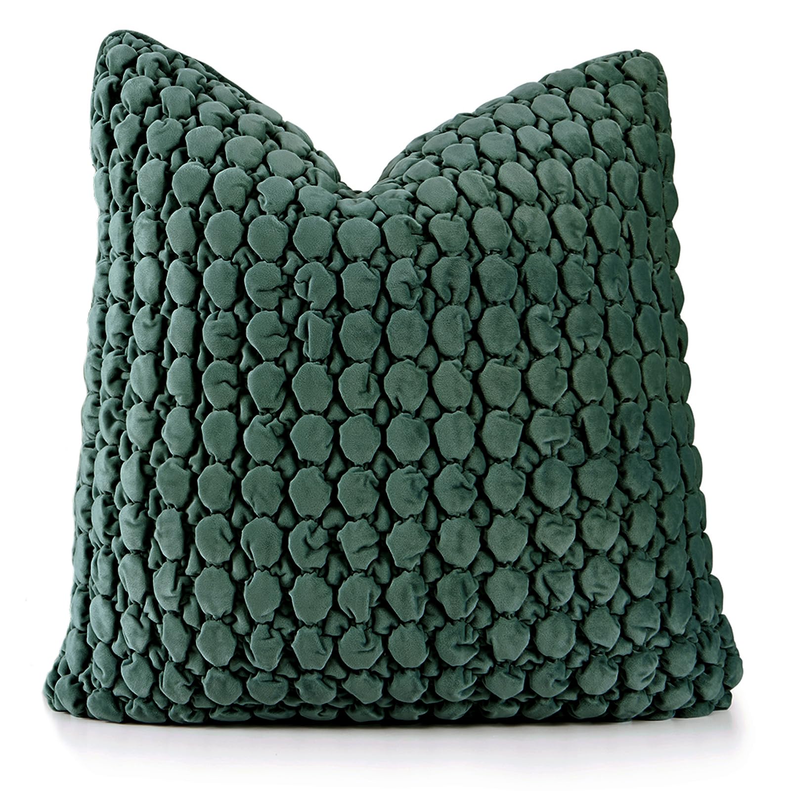 Cocoploceus 1 Piece Euro Sham Forest Green 24X24 Pillow Covers Green Farmhouse Pillow Covers Velvet Square Cushion Covers Soft B