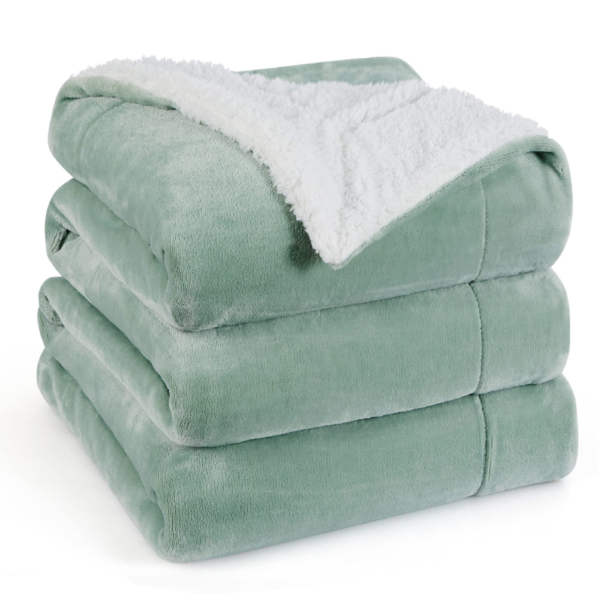 Bedsure Sherpa Fleece King Size Blanket For Bed - Thick And Warm For Winter, Soft And Fuzzy Large Blanket King Size, Sage Green,