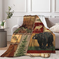 Newhomestyle Rustic Lodge Bear Moose Deer Throw Blanket Soft Warm Cozy Lightweight Decorative Blanket for Couch, Bed, Sofa, Trav