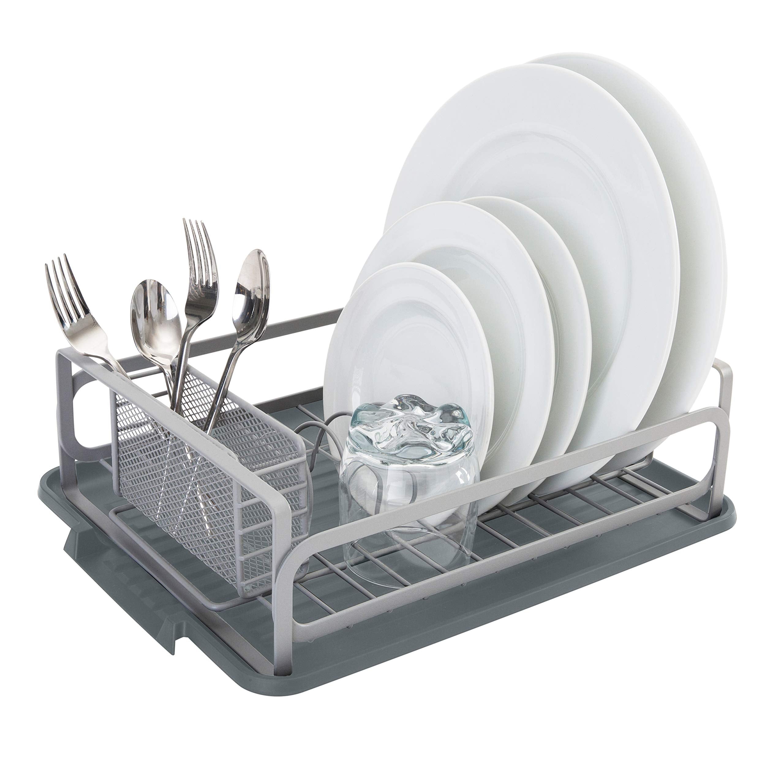 Kitchen Details Small, Draining Tray, Rust Resistant, Industrial Collection Dish Drying Rack, Grey