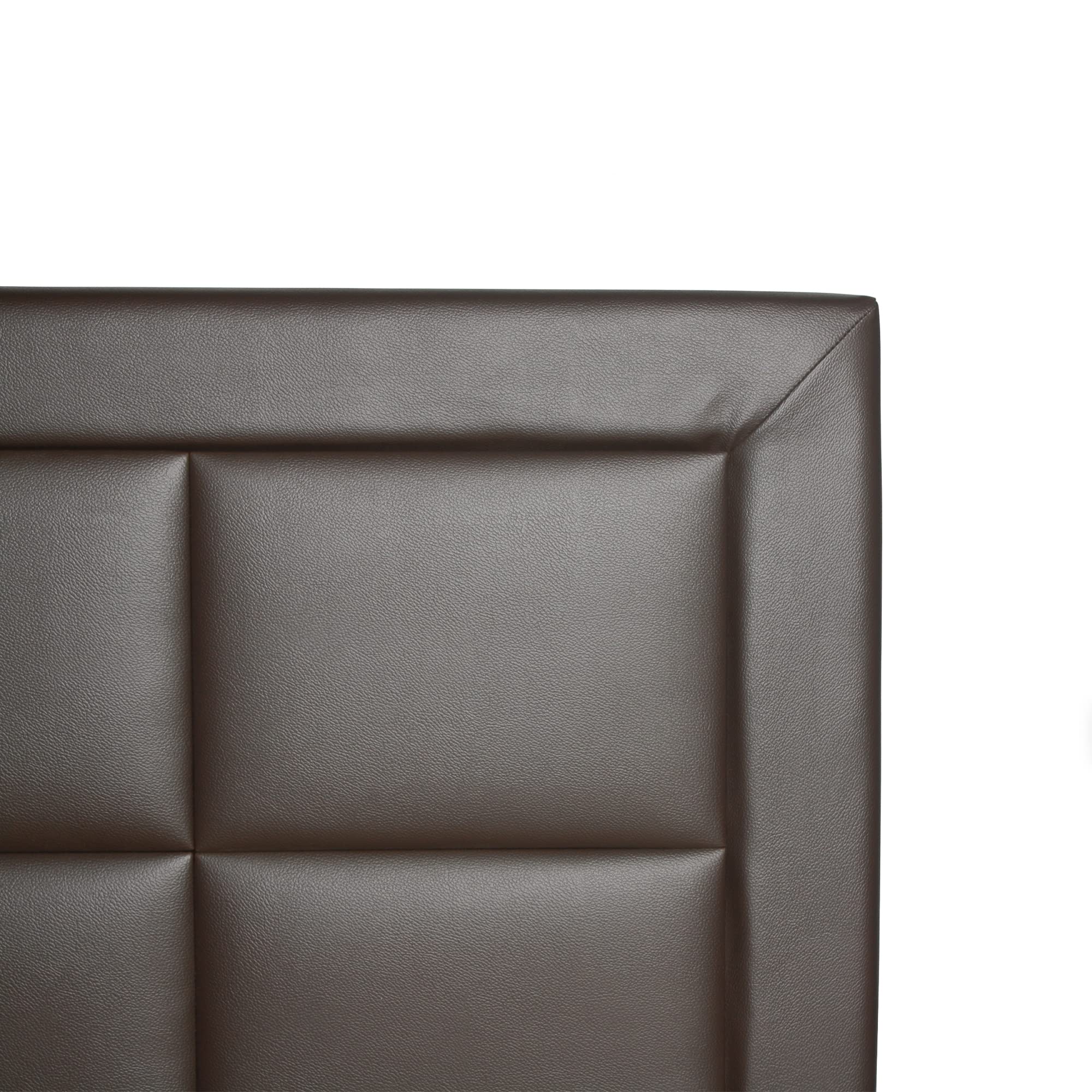 Better Home Products Carell Furniture Elegant Faux Leather Upholstered Panel Bed - Thumbnail 2