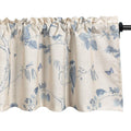 VOGOL Plant Pattern Valance, Rustic Country Printed Curtains for Living Room, Blue Top Pocket Window Valances for Dining Room, F
